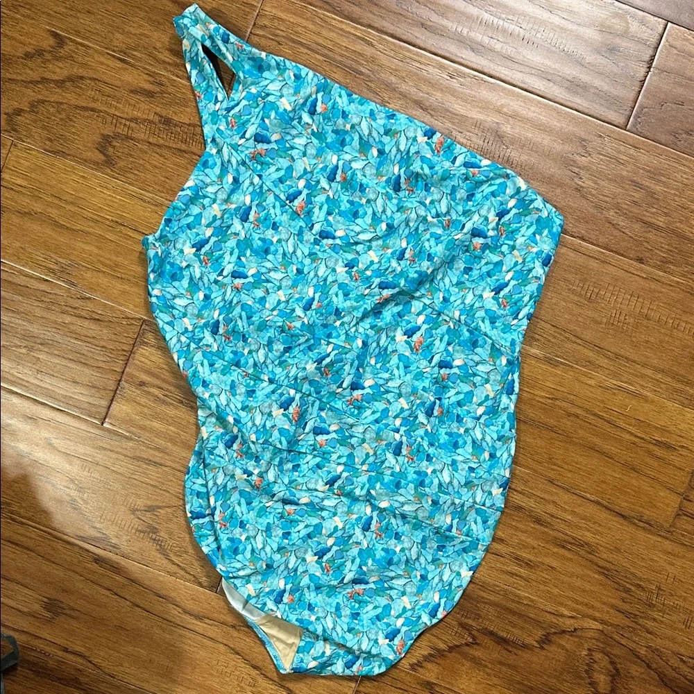 summersalt Blue Mosaic One-Piece Swimsuit Womens 22 - Kendra Scott collection - Picture 2 of 3
